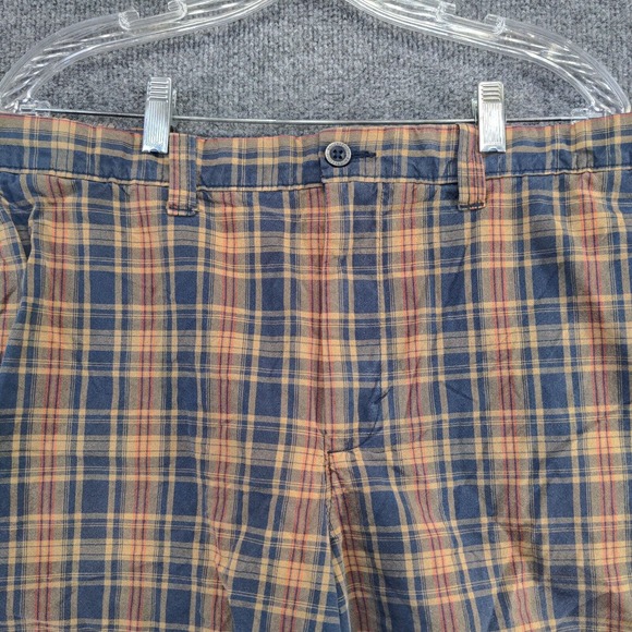 Eddie Bauer Men's Chino Shorts Multicolor Plaid Size 38 100% Cotton Slash Pocket - Picture 6 of 11